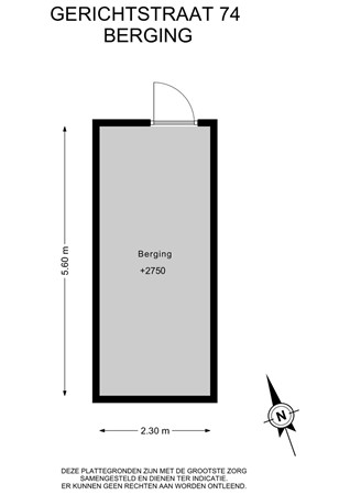 Floorplan - Gerichtstraat 74, 6171 TH Stein